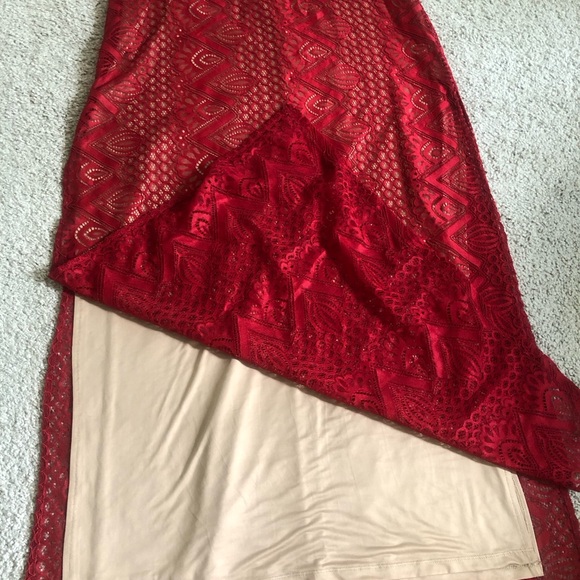 Guess NWOT Long Red Net Dress - Picture 5 of 16